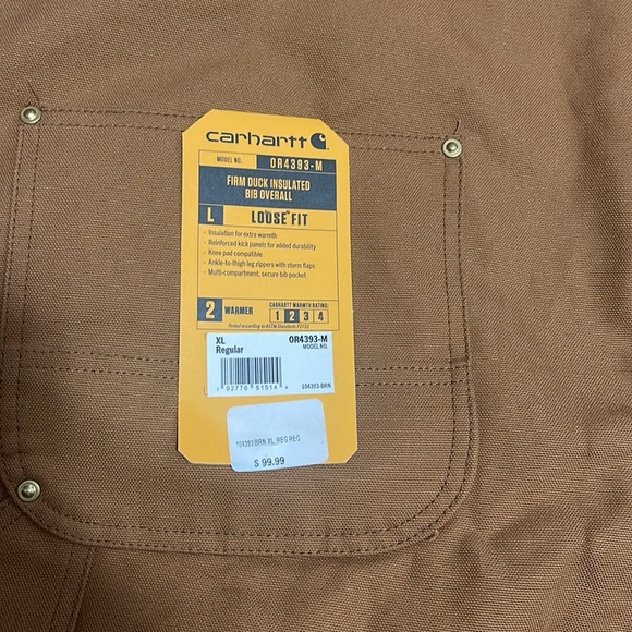 Carhart Firm Duck Insulated Bib Overalls - Picture 4 of 5
